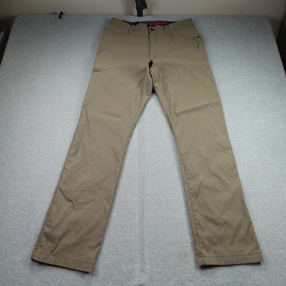 Wrangler Pants Mens 34x32 Tan ATG Outdoor Hiking Stretch All Terrain